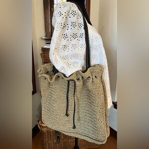 Eddie Bauer Woven Purse with Leather Straps